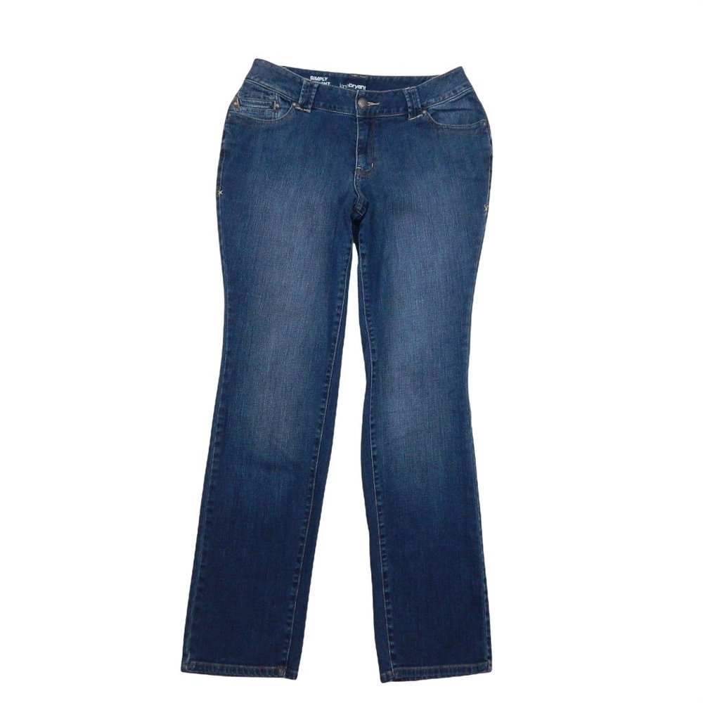 Lane Bryant Womens Simply Straight High Rise Medium Wash Denim Jeans Size: 14 Ta